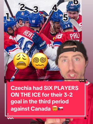 Czechia had SIX PLAYERS ON THE ICE FOR THEIR 3-2 GOAL IN THE THIRD PERIOD 😩😵‍💫… Can you imagine if this ended up being the winner?! 🫠🇨🇿 #hockey #NHL #olympics #canada #teamcanada 