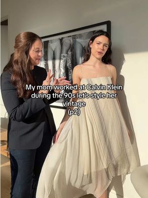 WOW this dress are you kidding ✨ Mine now thanks mama @Kara Mendelsohn 😅 #calvinklein #90soutfit #motherdaughter #carolynbessette 
