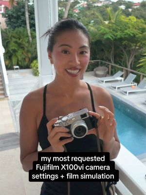 Replying to @thuyvtrannn the camera that I use for all of my IG photos + my film simulation /camera settings 🤍 #fujifilmx100vi #flashcamera #camerasettings #filmsimulation #photographytips 