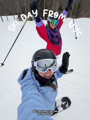 Seriously the best way to go skiing + snowboarding from NYC! Thanks Hunter Mountain & OvRride for the trip! 🫶🏂❄️🎿