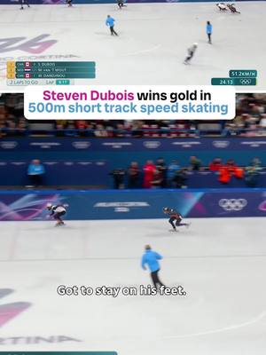 Steven Dubois wins gold in men’s 500m short track speed skating ⛸️🇨🇦🥇 #MedalMoments presented by @BRP #BRPHeartbeat 