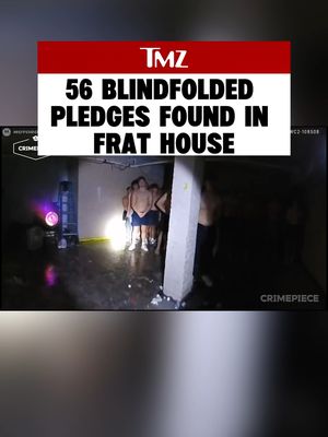 Disturbing police bodycam footage shows 56 blindfolded pledges inside a University of Iowa fraternity house.