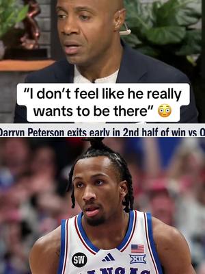 Kansas star freshman Darryn Peterson played limited minutes AGAIN Wednesday vs. Oklahoma State 😬 #darrynpeterson #mbb #cbb  (via @Get Up)