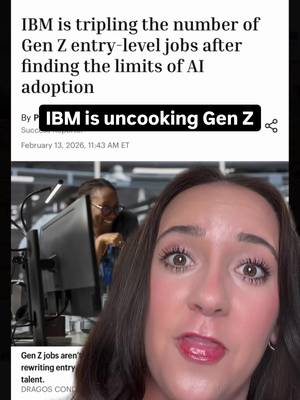 37% of companies are replacing entry-level roles with AI. IBM just tripled their entry-level hiring instead. 👀 They're not pretending AI doesn't replace work, but they literally redesigned the jobs around what AI can't do yet. Customer interaction, problem solving, supervising AI systems. IBM's betting that Gen Z's comfort with AI is an advantage. And they might be onto something! What do you think? is IBM actually ahead of the curve or is it just good PR?