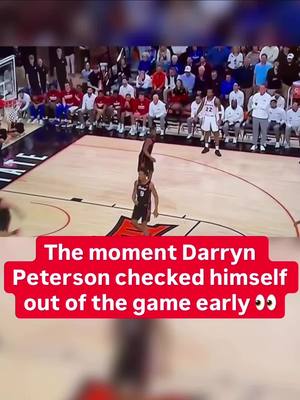 Darryn Peterson had 23 points but checked himself out 2 minutes into the 2nd half 👀 #NBA #darrynpeterson #collegebasketball #ncaa #nbadraft 