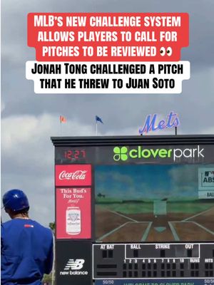 Juan Soto wins the ABS challenge in Mets batting practice 😅 (via SNY_Mets/X) #MLB #mets #baseball