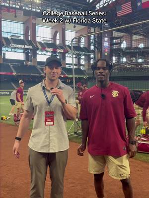 Asking the important questions @Florida State Baseball #collegebaseball #flordiastate #globelife #fyp #micdup 