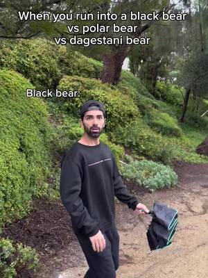 When you run into a black bear vs polar bear vs dagestani bear. #fyp #dagestan #UFC #joke #humor 