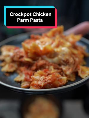 I’ve never made this before but it sounded good and it was easy. So we sent it and it was a banger Crockpot Chicken Parmesan Pasta 2lbs chicken breast 24oz marinara sauce 16oz cooked pasta 8oz Shredded Mozzarella Salt, pepper, Garlic powder, and Italian seasoning too taste (depends on you) 1/3 cup grated parm or Asiago cheese Parsley too garnish Add chicken, seasonings, and sauce to crockpot and cook on high for 3-4hrs or low for 5-6 (or til chicken is 165°) Cook pasta and add to crockpot, stirring til evenly distributed Add both cheeses over the top and close crockpot (heat will melt cheese in 5-10mins) Garnish with parsley and enjoy! #crockpot #mealideas #EasyRecipe #holmescooking 
