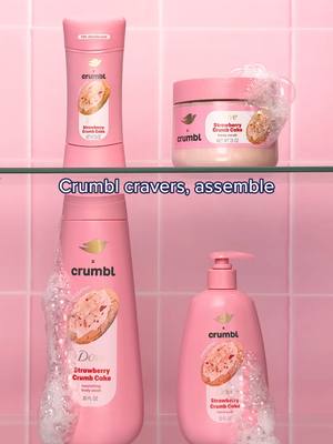 On the menu: 🍓 Dove x Crumbl Strawberry Crumb Cake Body Scrub 🍓 Dove x Crumbl Strawberry Crumb Cake Body Wash 🍓 Dove x Crumbl Strawberry Crumb Cake Hand Wash 🍓 Dove x Crumbl Strawberry Crumb Cake 72-hour Deodorant #Dove#ShowerTok#Crumbl