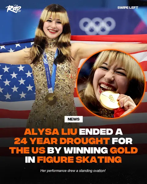 20 year old Alysa Liu made history in her return to competitive figure skating by winning the first Olympic women's figure skating gold medal for the United States in 24 years on Thursday night‼️🥇 She had recently vanished from the sport nearly four years ago uncertain if she'd ever return. Only to come back and deliver a career-best long program to overtake Japanese rivals Kaori Sakamoto & Ami Nakai 👀 Liu cleanly landed all seven of her triple jumps, including three in combination, and drew a standing ovation before finishing with 226.79 points overall 🔥 Y'all rockin' wit Alysa Liu⁉️ #Olympics #Olympics2026 #WinterOlympics #AlysaLiu #figureskating 