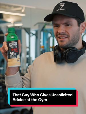 That Guy Who Gives Unsolicited Advice at the Gym… Sometimes has great advice. Everyone go grab a @Rockin’ Protein to maximize your workouts.  #alwaysdelicious #neverchalky #ad 