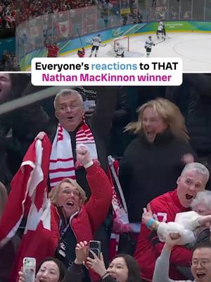 Watch everyone’s reactions to THAT MacKinnon winner 🇨🇦🚨 #MilanoCortina2026 #Olympics #winterolympics #teamcanada 