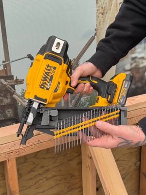 Locked. Loaded. And nailing it. @KrugerConstruction 💪 [NEW] 20V MAX* XR® Brushless 21° Plastic Collated Duplex Nailer. Link in Bio.