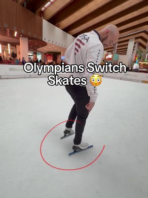 Olympic Figure Skater switch skates with Olympic speed skater 😂 #olympics #olympic #figureskating #speedskating   #WinterSportsTikTokContest @Team USA 