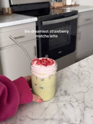 Sweet, smooth, and seriously sip-worthy 🍓🍵 This dreamy strawberry matcha latte by @Mya is made with TAZO Matcha Latte Concentrate, milk of choice, and fluffy strawberry cold foam ☁️💗 Obsessed. No notes. #TAZOTea #StrawberryMatcha