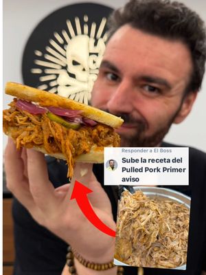 Hoy hacemos Pulled Pork en casa.  👉🏻 Ingredientes:  - 1 Paleta de cerdo de 5 kg.  - Mostaza.  - Agua hasta Cubrir.  Para el RUB:  - 1 cta Pimienta negra. - 3 ctas Sal. - 1 cta Ajo. - 1 cta Cebolla. - 1/2 cta Comino. - 2 cta Azúcar Moreno. Para la Salsa: - Zumo de 3 kg de Naranjas.  - 25 ml de Salsa Inglesa.  - 2 Cebolla. - 10 Dientes de Ajo. - 125 gr Tomate Concentrado. - 1/2 litro de Vinagre de vino blanco.  - ⁠200 gr Ketchup.  - ⁠3 cta Pimentón dulce.  Al horno a 180º durante 40 minutos.  Después cocer a 6 sobre 9 durante 4 horas o hasta que esté blandito.  . . . #pulled #pulledpork #cerdo #cerdostiktok #cerdodesmechado 