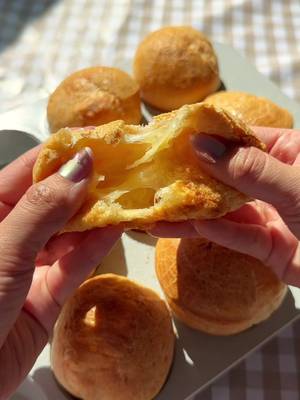 crispy parmesan popovers~  this is what happens when you’re craving a pao de queijo and a yorkshire pudding 🤭 ingredients 1 cup milk 1 cup avocado oil 3 eggs 3 cups tapioca starch (1½ cups sour tapioca starch + 1½ cups sweet tapioca starch*) 2 cups parmesan cheese, divided 1 tsp salt *you can use all regular tapioca starch if that’s what you have. using a mix of sweet + sour tapioca starch gives extra flavor, a crispier shell, and a lighter, airier inside! instructions: preheat oven to 375°F and generously grease a muffin pan. in a blender, add the milk, avocado oil, eggs, tapioca starch, 1 cup of the parmesan, and salt. blend until completely smooth. (pro tip: using sweet + sour tapioca starch gives the popovers a golden, crispy outside and a light, airy, chewy inside — regular tapioca works too!) add the remaining 1 cup parmesan and pulse a few times so you still have small pieces of cheese throughout the batter. pour the batter into the muffin tin, filling each about ¾ full. bake for 25 minutes, or until puffed and deeply golden on top. let them cool for a few minutes so they set, then remove from the pan and enjoy warm! #cheesebread #breadrecipe #yorkshirepudding #breadmaking #EasyRecipes