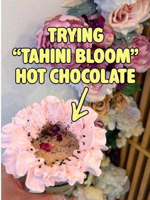 Have you ever tried hot chocolate dressed up as a flower? 🌸 The “tahini bloom” at @@8cakesyyc is in full bloom for this year’s YYC Hot Chocolate Fest. 😍 The hint of tahini flavour makes it taste kind of like a nutty Reese cup. My favourite is the homemade Russian marshmallow encircling the cup. And the sesame seeds and rose petals sprinkled on top are just so dang pretty. 🌹  #yychotchocolatefest #yycnow #yycfood #calgary #yycliving @Tourism Calgary