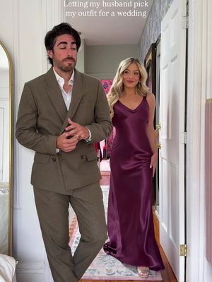 my husband picks out my outfit for a wedding 💜 did he chose correctly? 