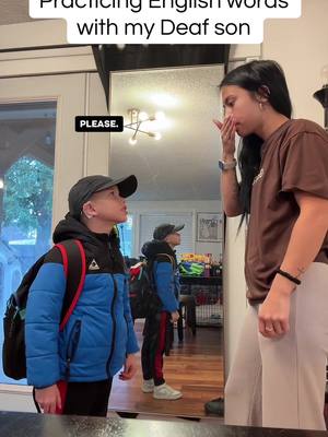 Practicing english words with my Deaf son who has Cochlear Implants #signlanguage #cochlearimplant #asl #parenting #deaf 