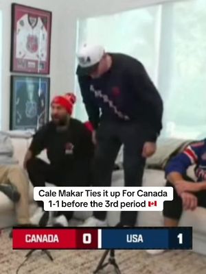 CALE MAKAR GETS US TIED IN THE GOLD MEDAL GAME! 🏒  1-1 USA 🇺🇸 VS CANADA 🇨🇦 #olympics #usa #hockey #canada 