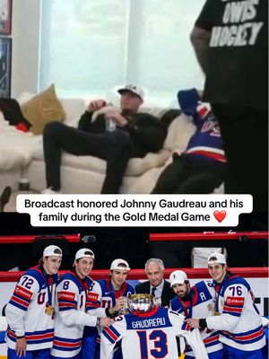 During the USA vs Canada Gold Medal Game, The Broadcast honored Johnny Gaudreau and his family ❤️ #olympics #usa #hockey #canada 