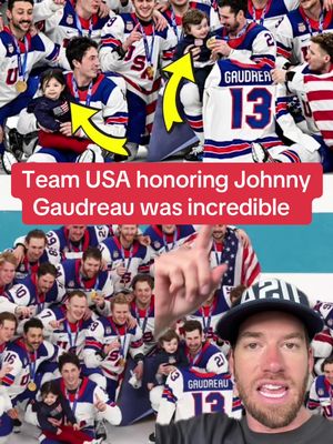 Team USA honoring Johnny Gaudreau after winning hockey Olympic Gold is the best thing you’ll see today #winterolympics #johnnygaudreau #NHL #usahockey #wintersportstiktokcontest 