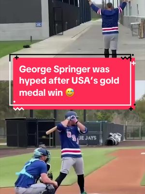 Noted hockey fan George Springer celebrating Team USA’s gold medal win at Spring Training today 😅 (via X/@KeeganMatheson)