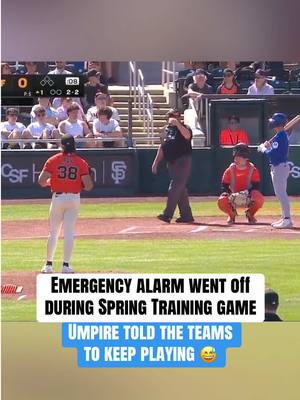 The alarm was triggered after someone smoked in the bathroom during Giants-Cubs Spring Training 😬 #MLB #baseball #mlbbaseball #cubs #giants