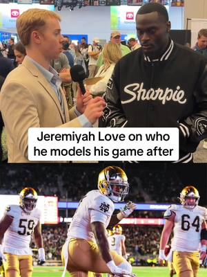 Jeremiyah Love on who he models his game after 👀 #notredame #nfl #nfldraft #combine #fyp 