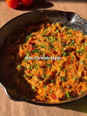 Menemen @farahjeats  Ramadan episode 5 is this Turkish style scrambled eggs. It’s a great way to level up your breakfast game but honestly I can eat this at any time of the day. It’s full of flavor and so easy to make!  Using amazing olive oil gifted to me from @Bono Extra Virgin Olive Oil  #EasyRecipe #Foodie #quickrecipe #easymeals