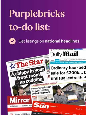 From "For Sale" to making it on national headlines 📰 We don't just list homes, we make them headline-worthy 💜 Ready to see what we could do for your home? Get your FREE valuation with us today! Link in bio🏠 #purplebricks #viralhomes #propertytiktok #ukproperty #viral 