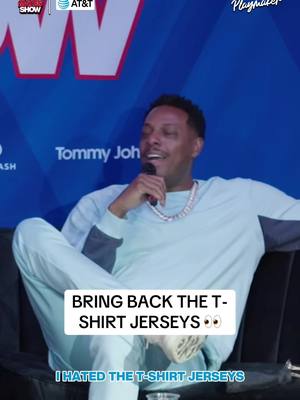 Who wants the NBA to bring back the T-shirt jerseys?? @AT&T. Connecting changes everything.