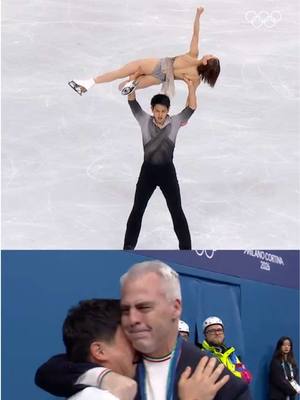You can feel the energy through the screen and it's magical! ✨ Truly a special moment from Miura Riku and Kihara Ryuichi at #MilanoCortina2026 ⛸️ #WinterOlympics #Olympics #FigureSkating #MilanFigureSkating