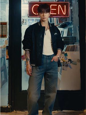 Jung Kook stands out in the 90s Straight. The jean to wear seven days a week.