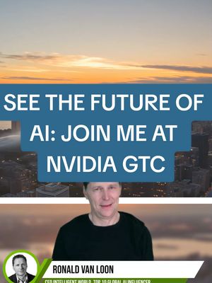 See the Future of AI: Join Me at NVIDIA GTC by @ronald_vanloon |
 
 Attend online and secure your spot at NVIDIA GTC: https://nvda.ws/45K2sCw  
 
 #NVIDIAPartner @nvidia #LearnOnTikTok #AI #Robotics #DigitalTransformation 