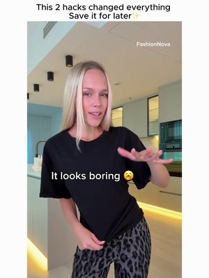 💡 T-Shirt Hack Energy 🎥 Two oversized tees, two easy styling tricks 😍✨ 🔥 Same shirt, totally different fits 💫 From baggy to snatched in seconds Which hack are you trying first? 👀 #FashionNova #NovaBabe #StyleHacks #OOTD #FashionTips