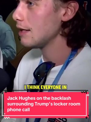 Jack Hughes speaks on the backlash following Donald Trump’s phone call in the U.S. locker room after their gold medal win. #MilanoCortina2026 (🎥: WSVN)