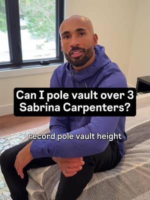Can I pole vault over 3 Sabrina Carpenters? Let’s find out… #DamianWarner #TeamCanada #Olympics #olympian #SabrinaCarpenter