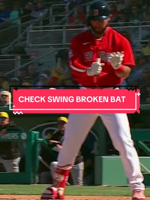 That is not something you see everyday 🪄 #MLB #redsox #springtraining #brokenbat #checkswing 