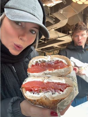 Will and I are still in NYC (because of the blizzard) staying at @Moxy Hotels and there’s a Bagel Pub next door and I got this FIRE lox bagel 