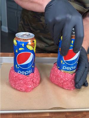 Soda can stuffed burgers 🍔 #EasyRecipe #DinnerIdeas #cooking