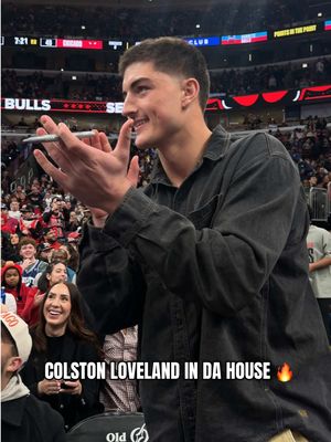 @Colston Loveland in da house 🙂‍↕️🔥 #colstonloveland #chicagobulls #chicagobears #NBA #nfl 