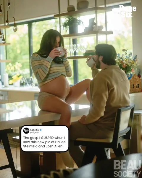 Gracing your timeline with this new pic of soon-to-be parents Hailee Steinfeld and Josh Allen 🥹 📸: Hailee Steinfeld/Beau Society