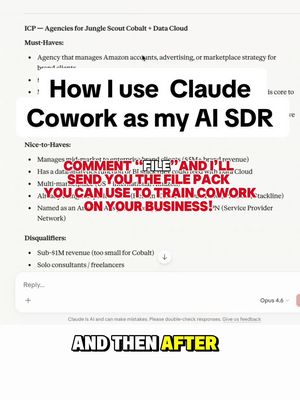 Comment “file”and I’ll send you a zip file with a collection of folders that can be used to train you own Claude Cowork on how to be your GTM partner!  #claudecowork #claude #gtm #techsales 
