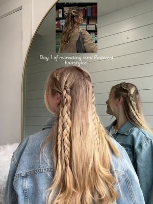 The first of many 🫶🏼 which one should I do next? #pinteresthairstyles #pinteresthair #pinterestinspired #braidedhairstyle #cutehairstyles 