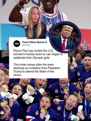 The U.S. women’s hockey team accepted Flavor Flav’s invite to Las Vegas to celebrate their Olympic gold medal.  #USAHockey #OlympicGold #WomensSports #VegasCelebration #goldmedal  