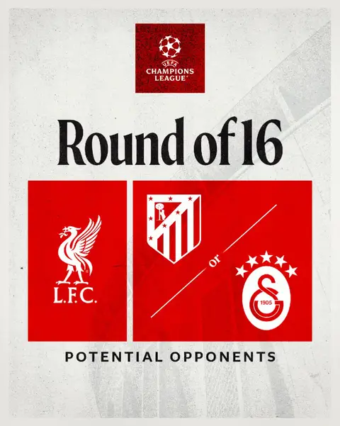 We will face either Atletico Madrid or Galatasaray in the #UCL last 16 ✨ The draw will take place from 11am GMT on Friday ⏩