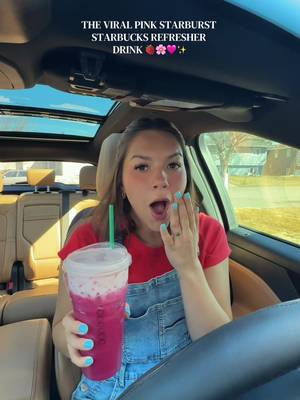 STARBUCKS PINK STARBURST REFRESHER 🍓🌸🩷✨ @Starbucks #lifestyleinfluencer #starbucksdrinks #starbucksvlog #starbucksorder #starbucksrefreshers 
